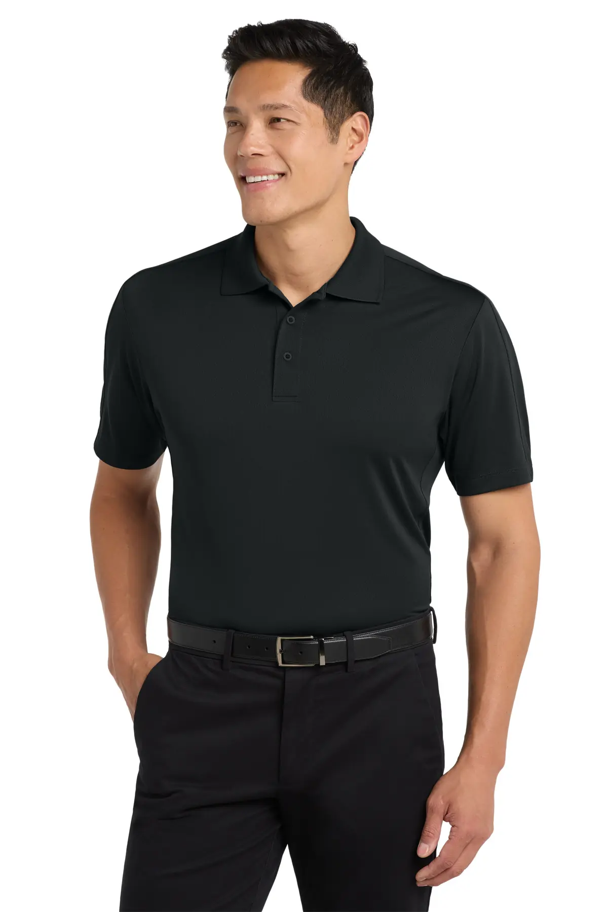 Port Authority Diamond Jacquard Polo. in Black