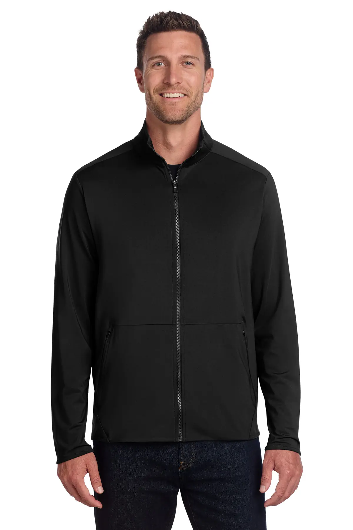 Port Authority Accord Stretch Fleece Full-Zip in Black