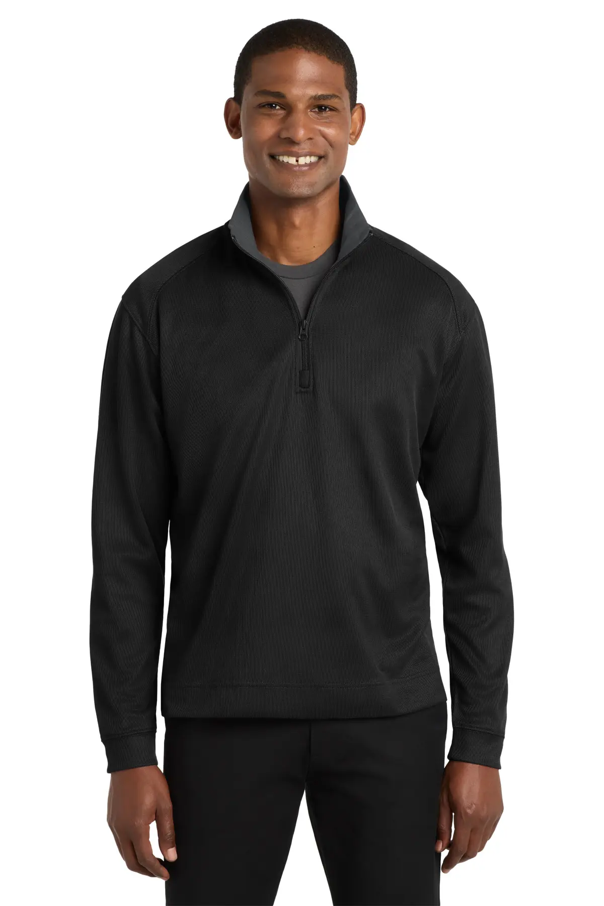 Port Authority Vertical Texture 1/4-Zip Pullover.