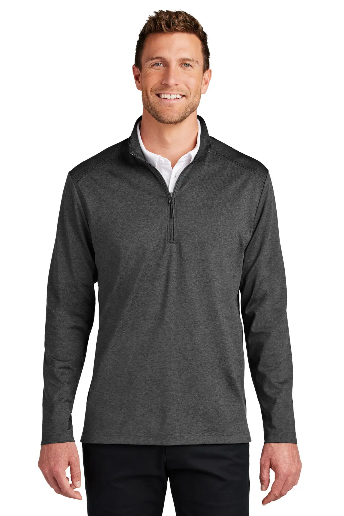 Port Authority C-FREE Double Knit 1/4-Zip in Grey Steel Heather