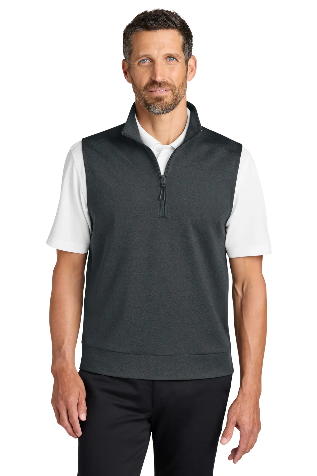 Port Authority C-FREE Double Knit 1/4-Zip Vest in Grey Steel Heather