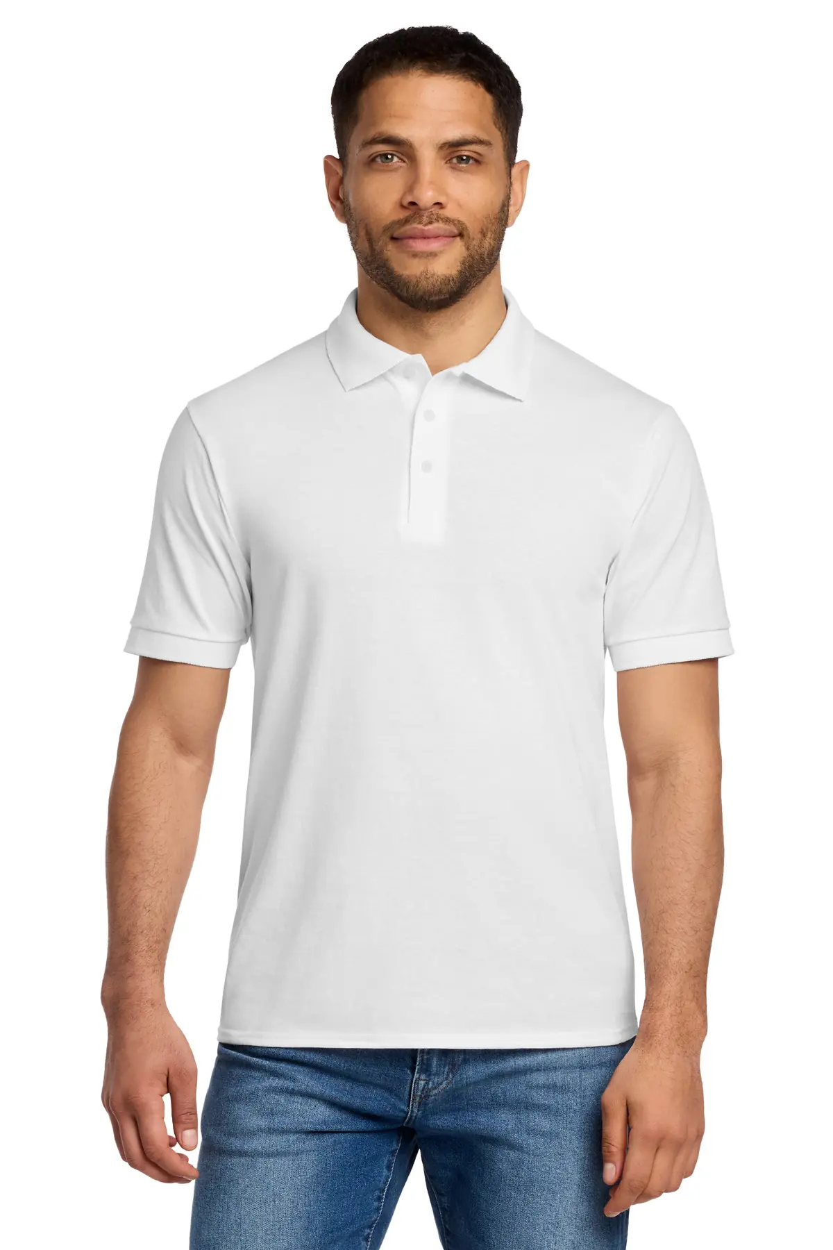 Port & Co Tall Core Blend Jersey Knit Polo. in White
