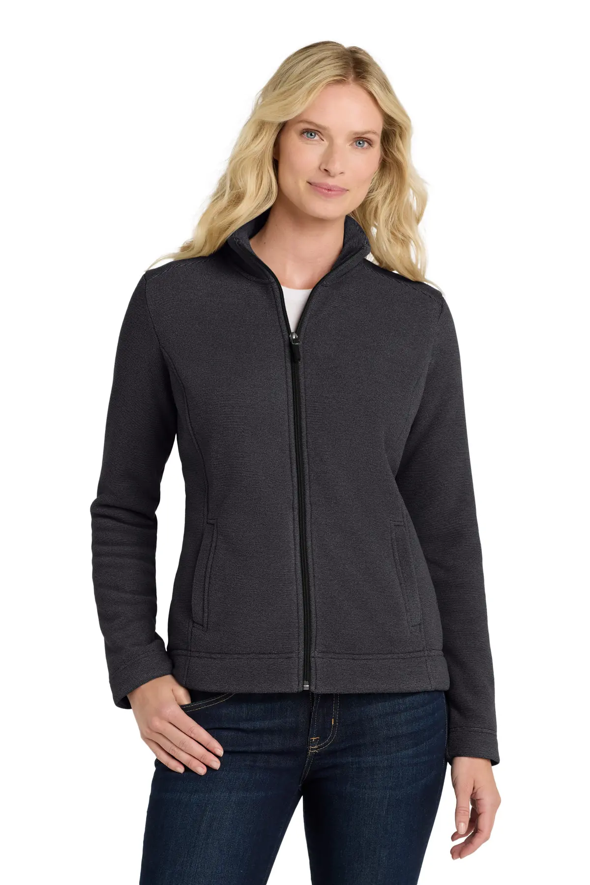 Port Authority Women's Ultra Warm Brushed Fleece Jacket. in Graphite/ Deep Black