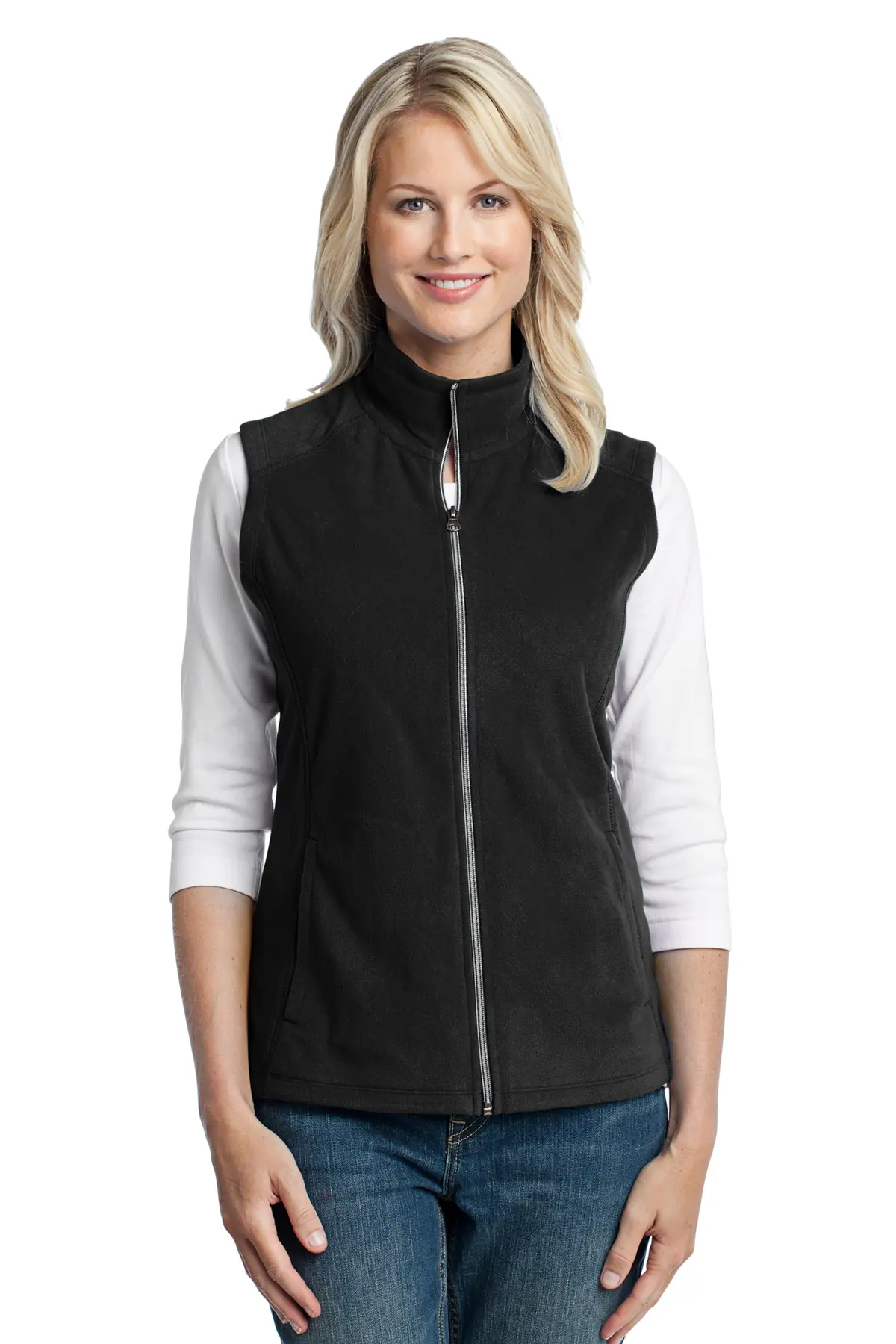 Port Authority Women's Microfleece Vest. in Black