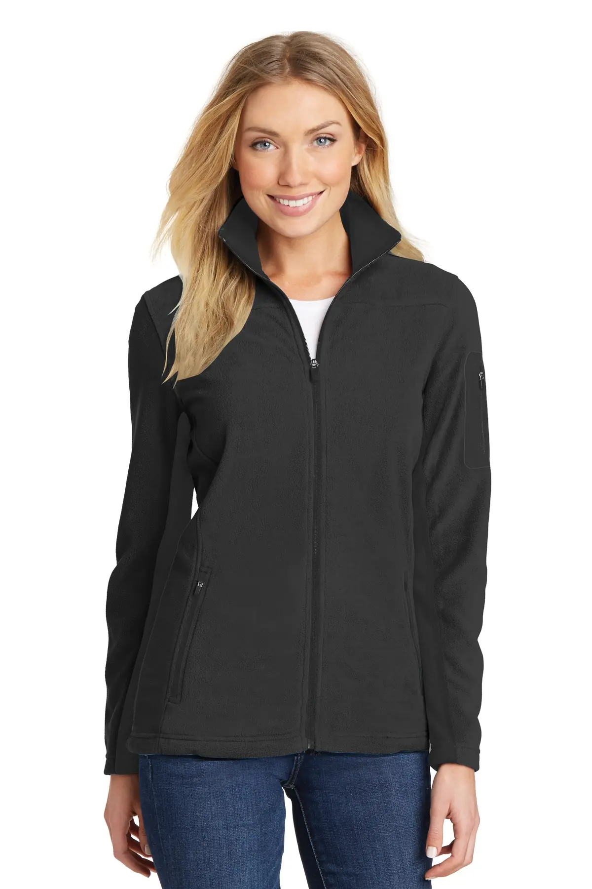Port Authority Women's Summit Fleece Full-Zip Jacket. in Black/ Black