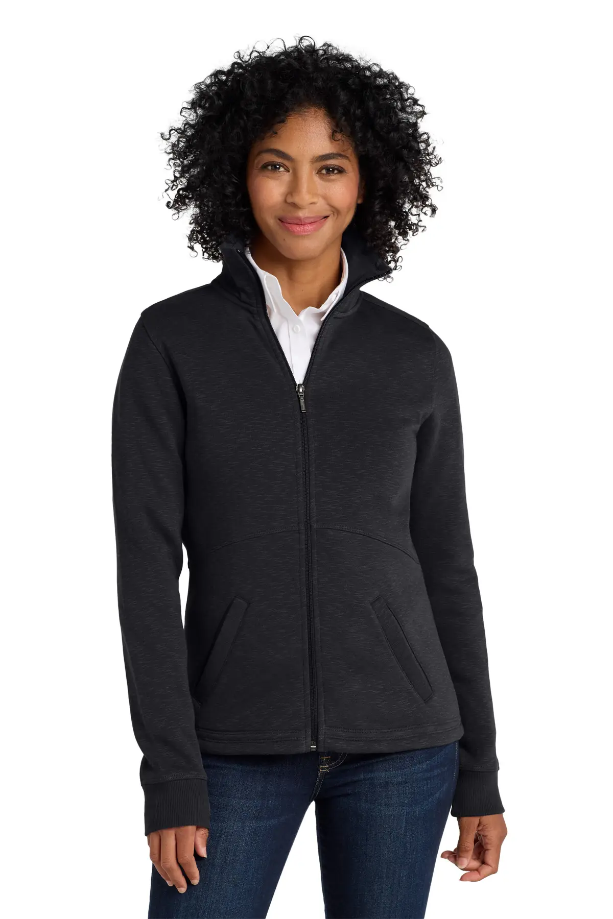 Port Authority Women's Slub Fleece Full-Zip Jacket.