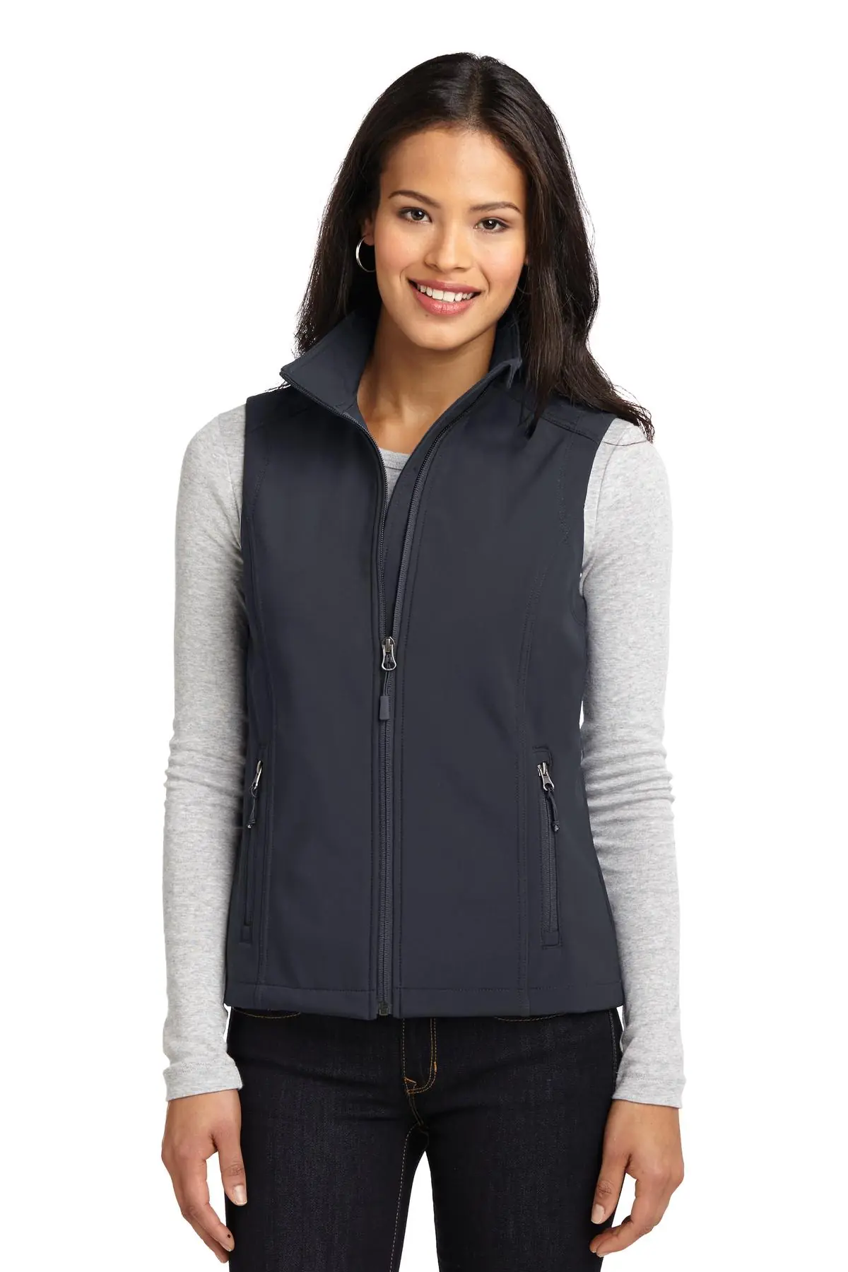 Port Authority Women's Core Soft Shell Vest. in Battleship Grey