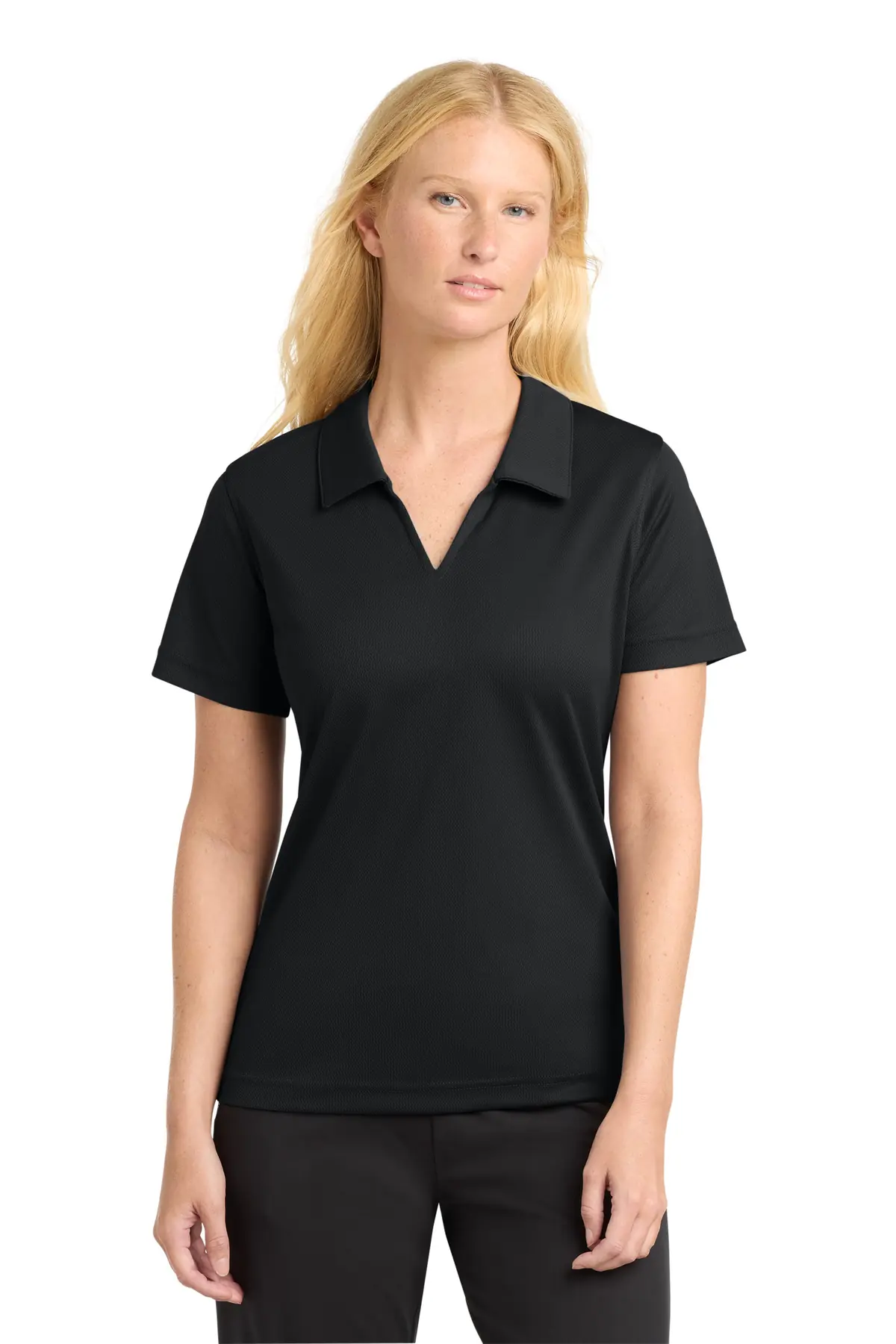 Sport-Tek Women's Dri-Mesh V-Neck Polo.