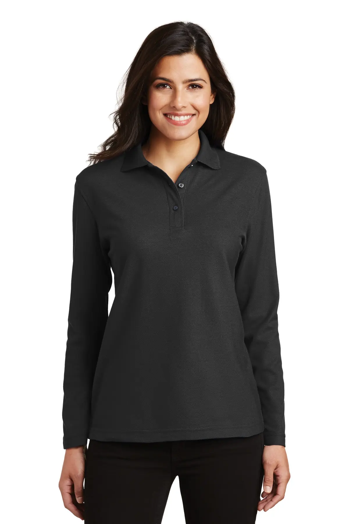 Port Authority Women's Silk Touch Long Sleeve Polo.