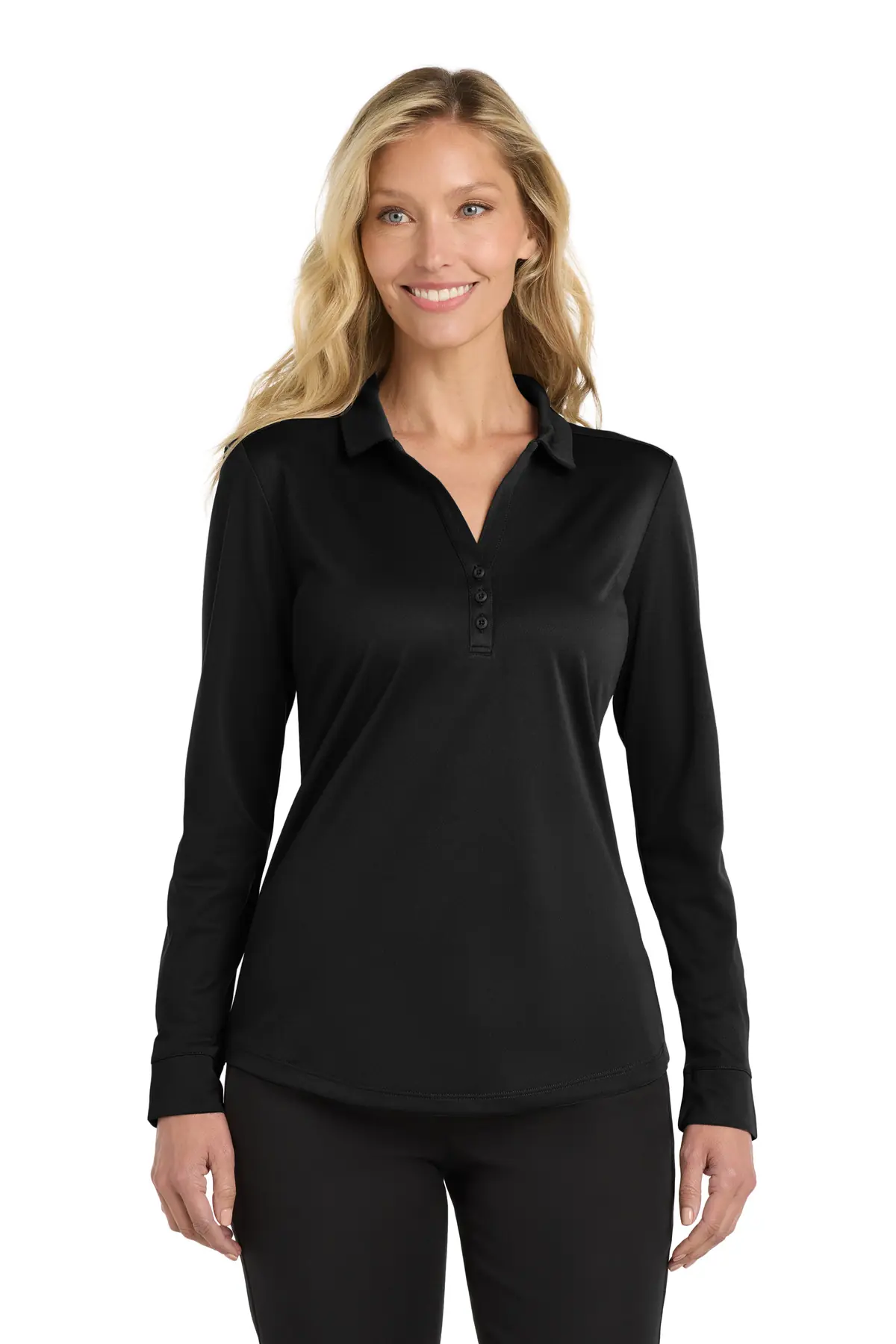 Port Authority Women's Silk Touch Performance Long Sleeve Polo.