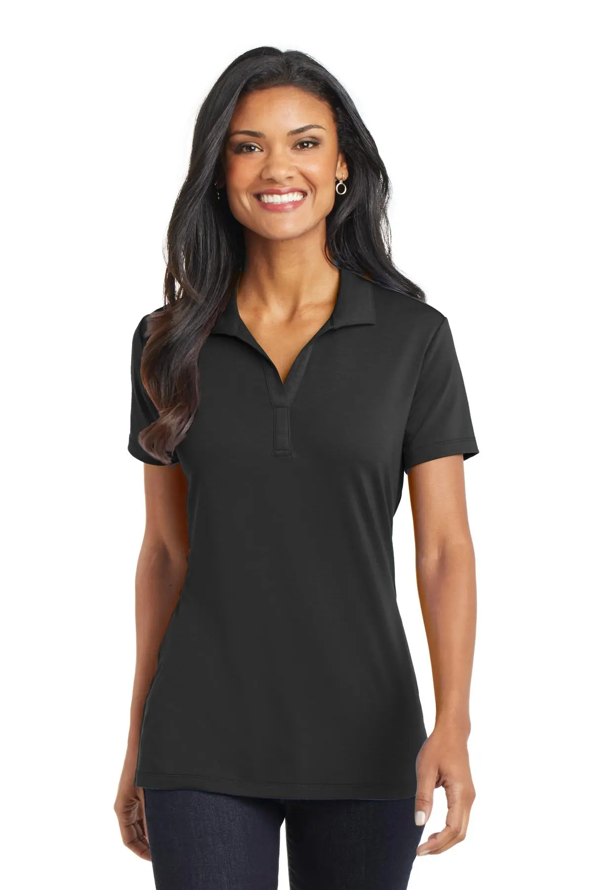 Port Authority Women's Cotton Touch Performance Polo. in Black
