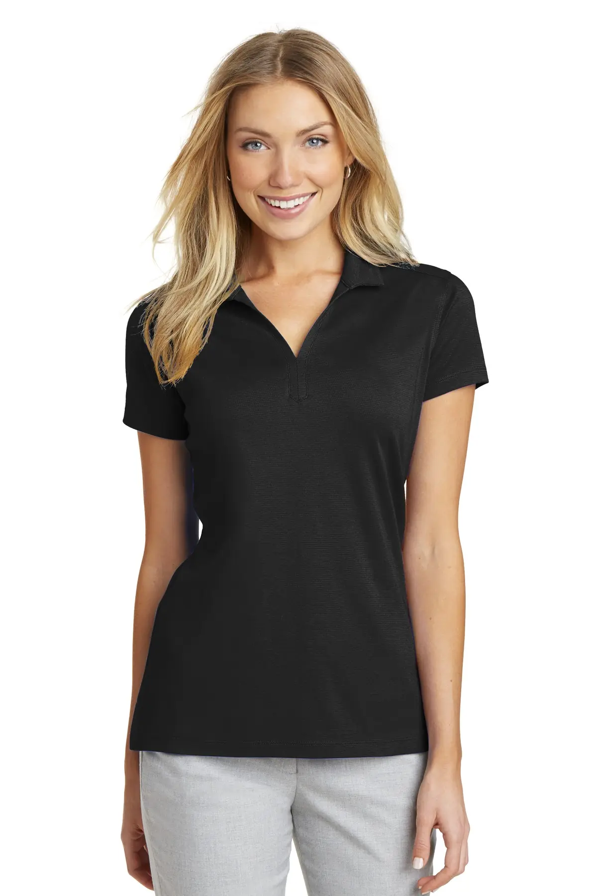 Port Authority Women's Rapid Dry Mesh Polo. in Black