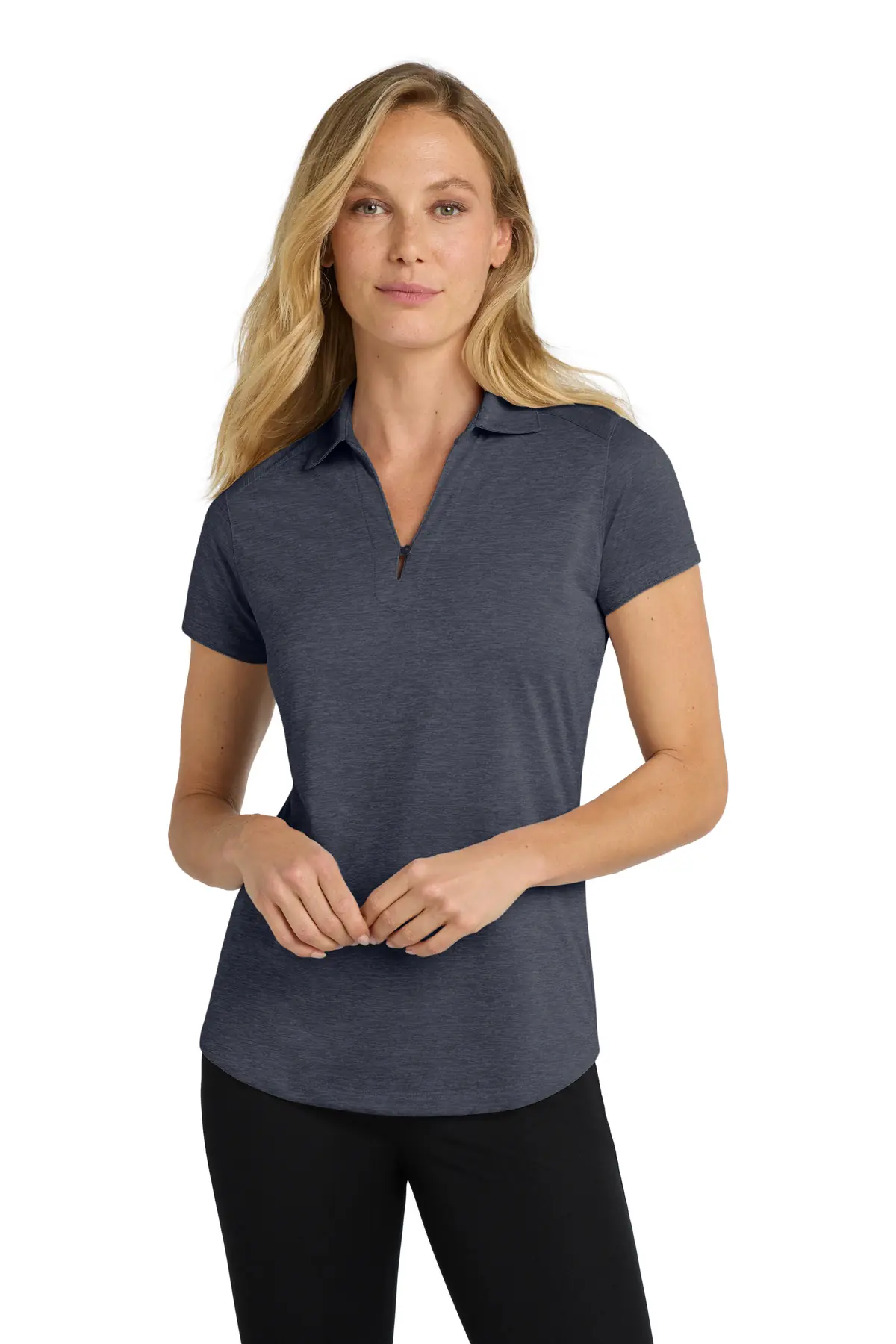 Port Authority Women's Digi Heather Performance Polo. in Dark Grey