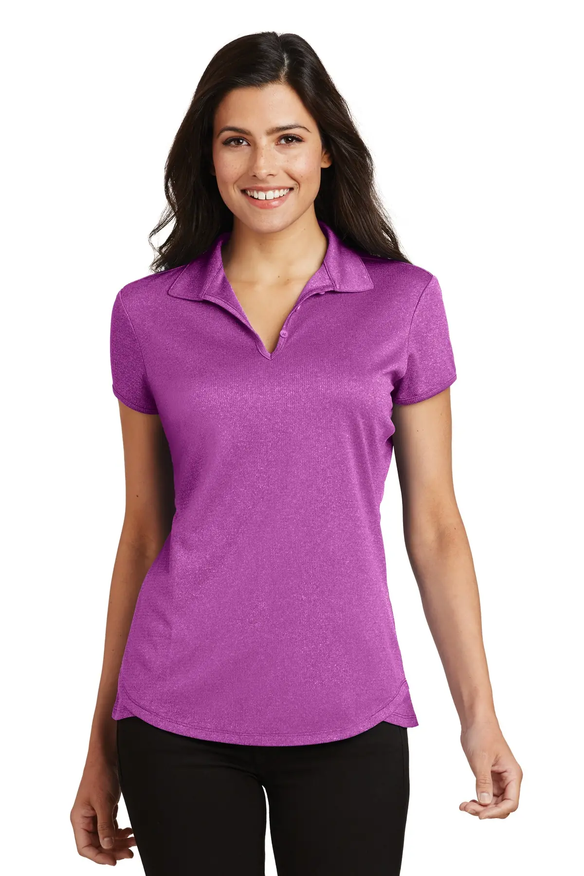 Port Authority Women's Trace Heather Polo. in Berry Heather