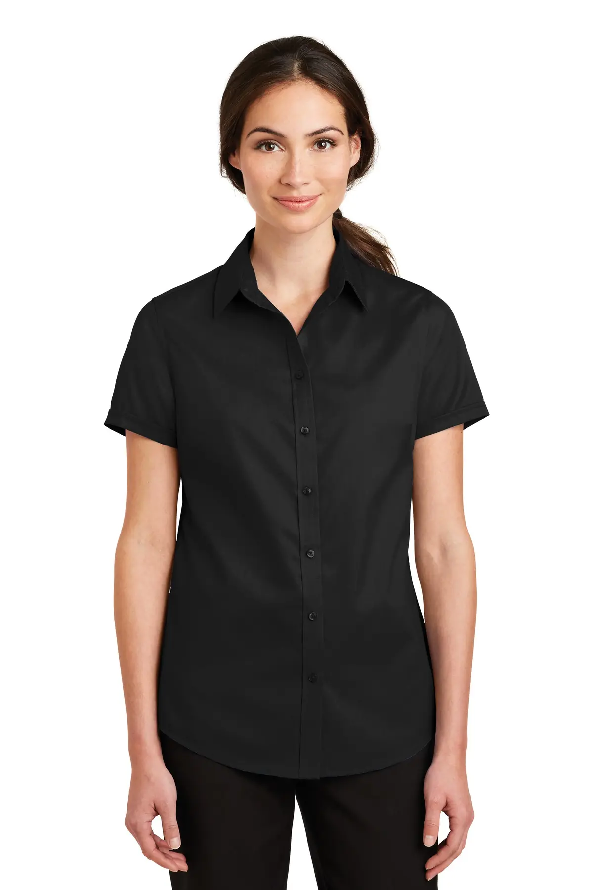 Port Authority Women's Short Sleeve SuperPro Twill Shirt.