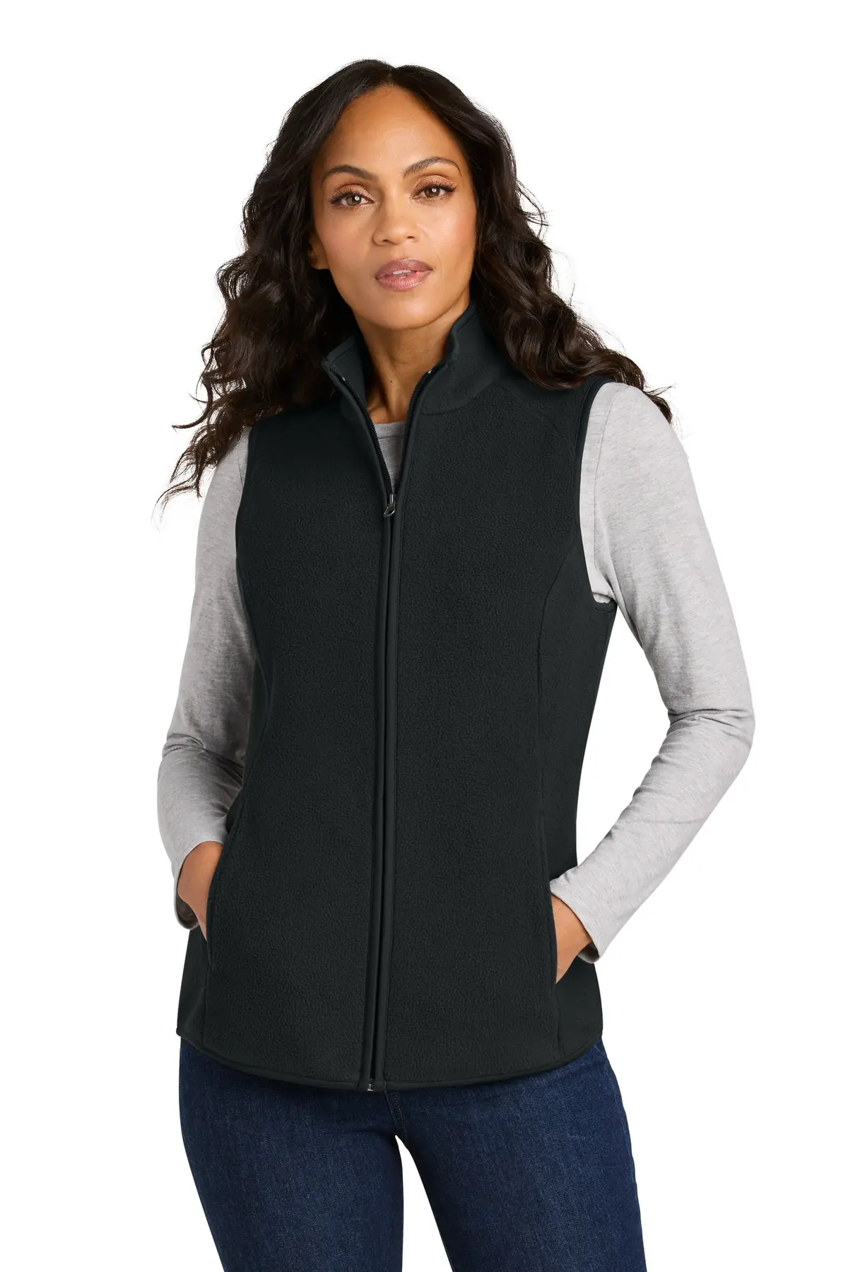 Port Authority Women's C-FREE Fleece Vest in Deep Black