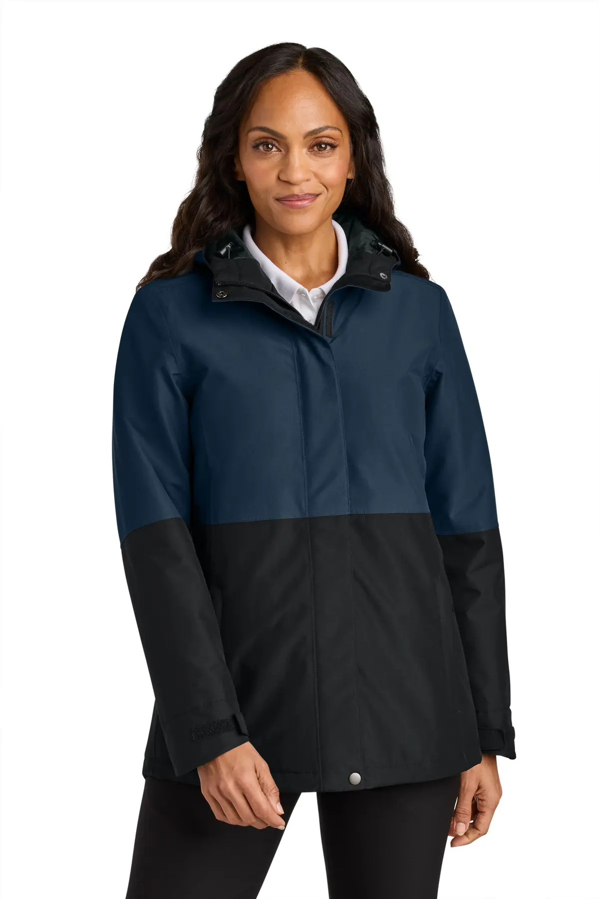 Port Authority Women's Insulated Heavy Ripstop Jacket in Dress Blue Navy/ Deep Black