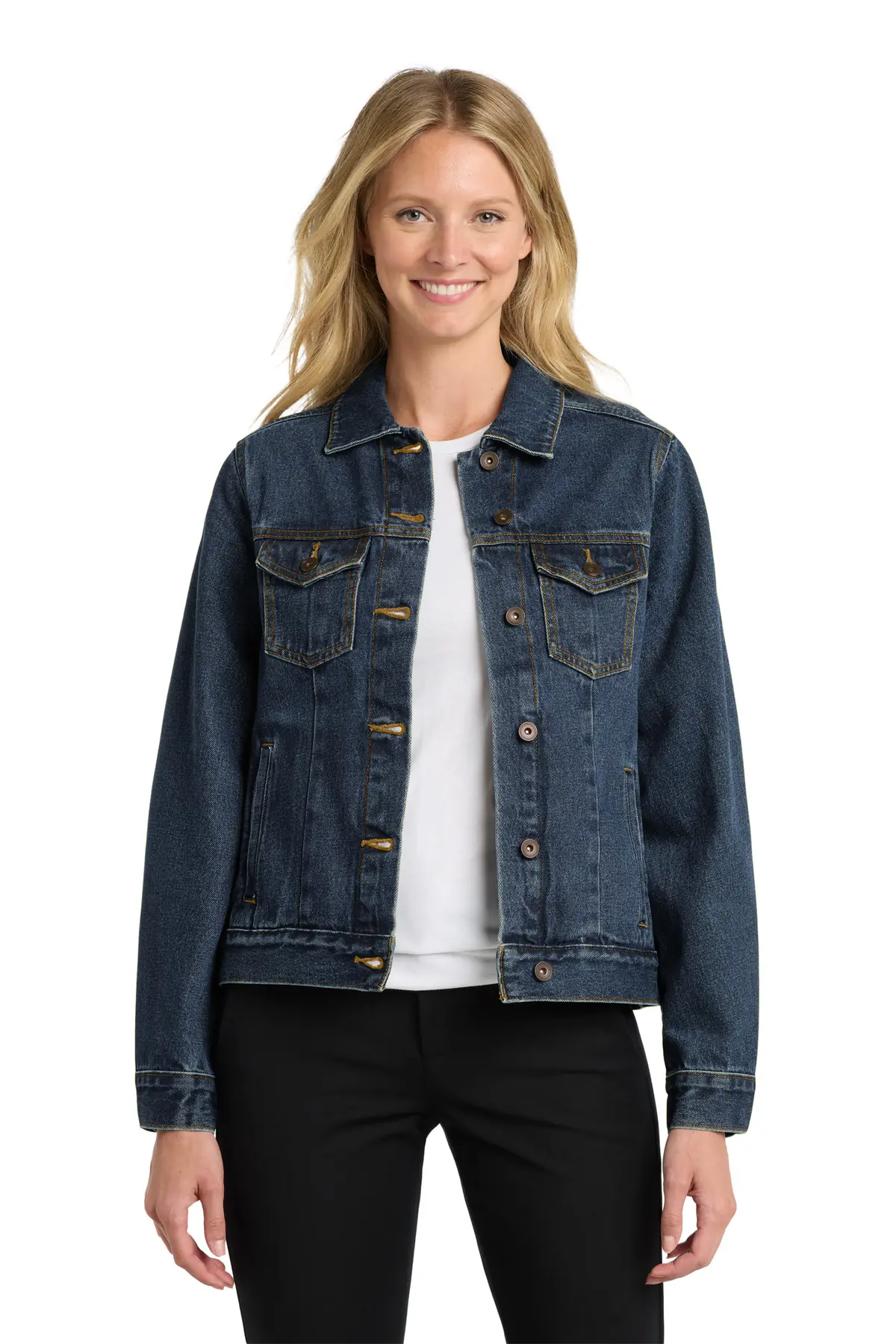 Port Authority Women's Denim Jacket. in Denim Blue