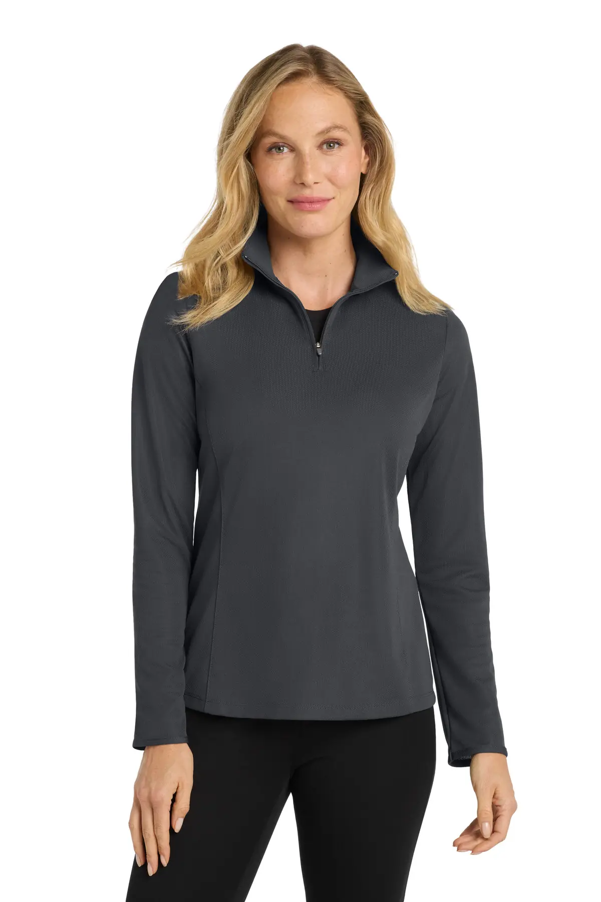 Port Authority Women's Pinpoint Mesh 1/2-Zip . in Battleship Grey