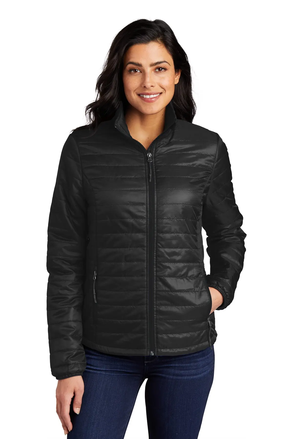 Port Authority Women's Packable Puffy Jacket in Deep Black
