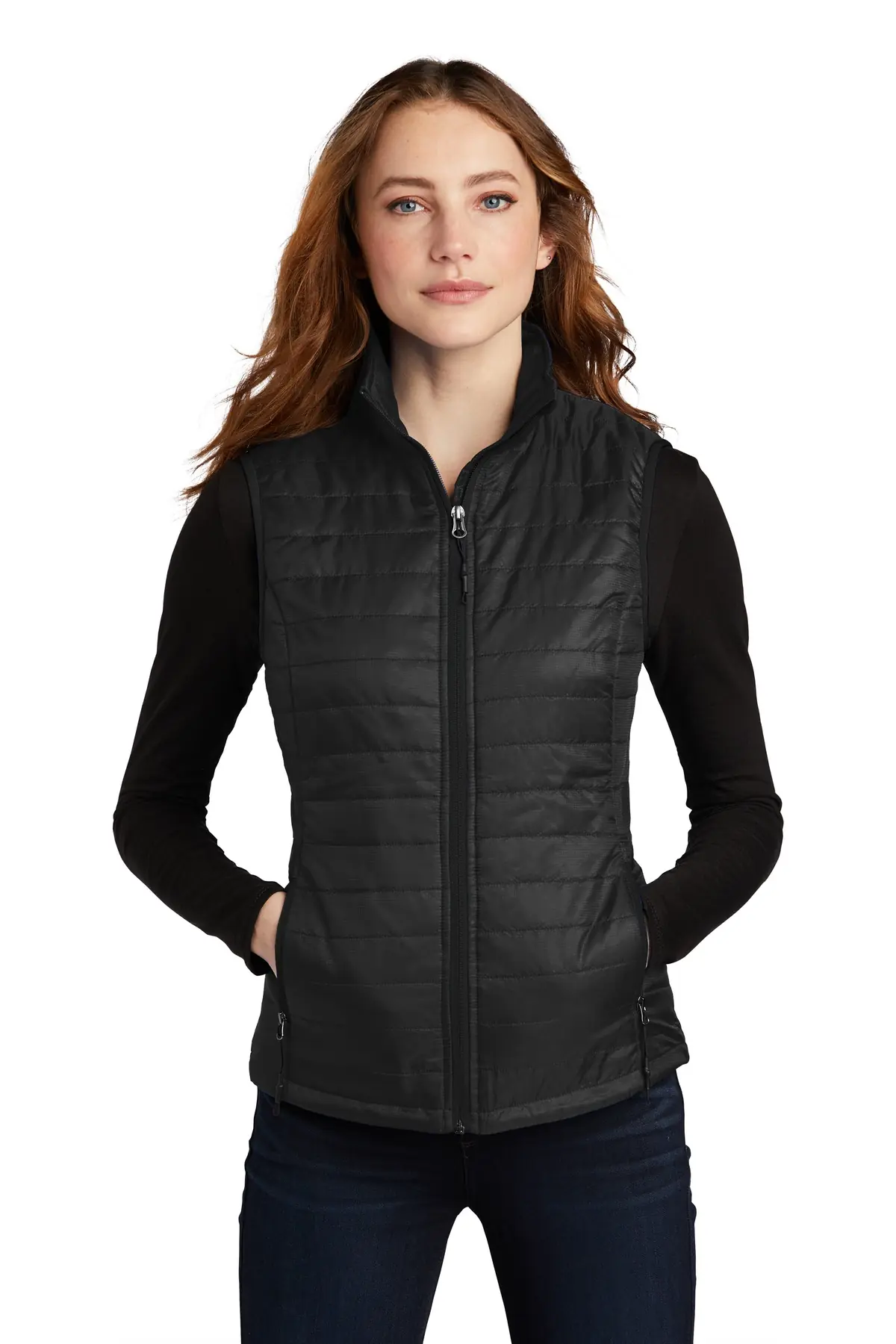 Port Authority Women's Packable Puffy Vest in Deep Black