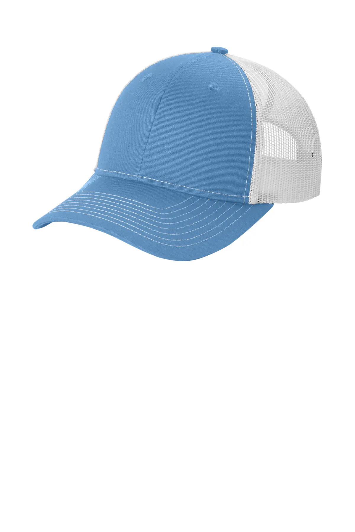 Port Authority Snapback Ponytail Trucker Cap in Carolina Blue/ White