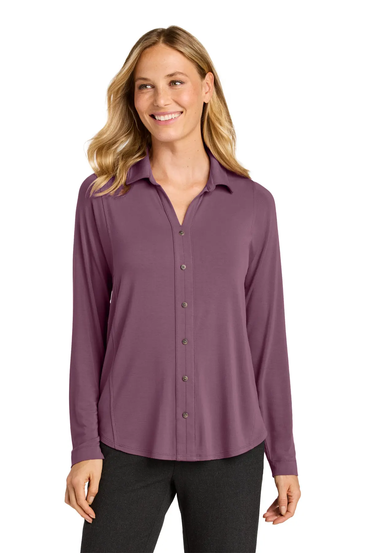 Port Authority Women's Luxe Knit Button Tunic in Purple Mist