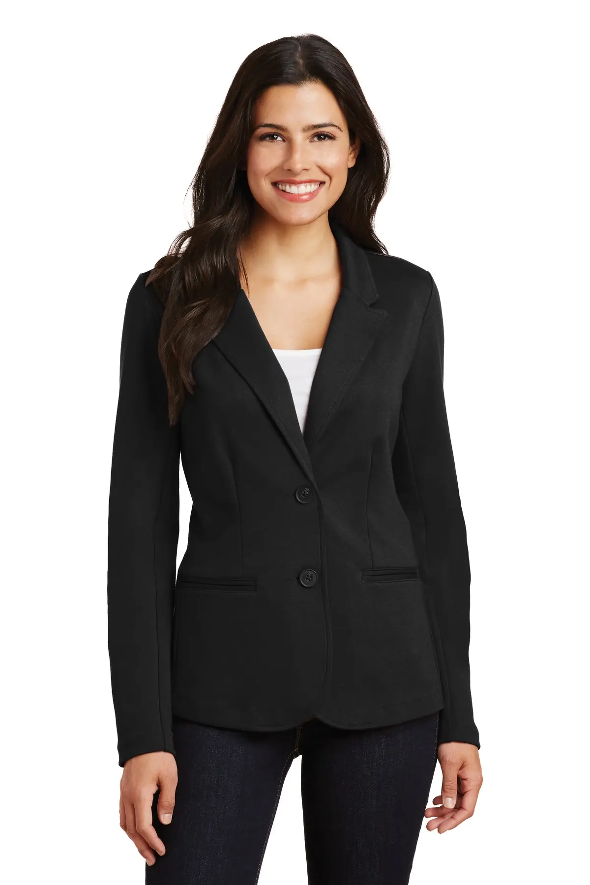 Port Authority Women's Knit Blazer. in Black
