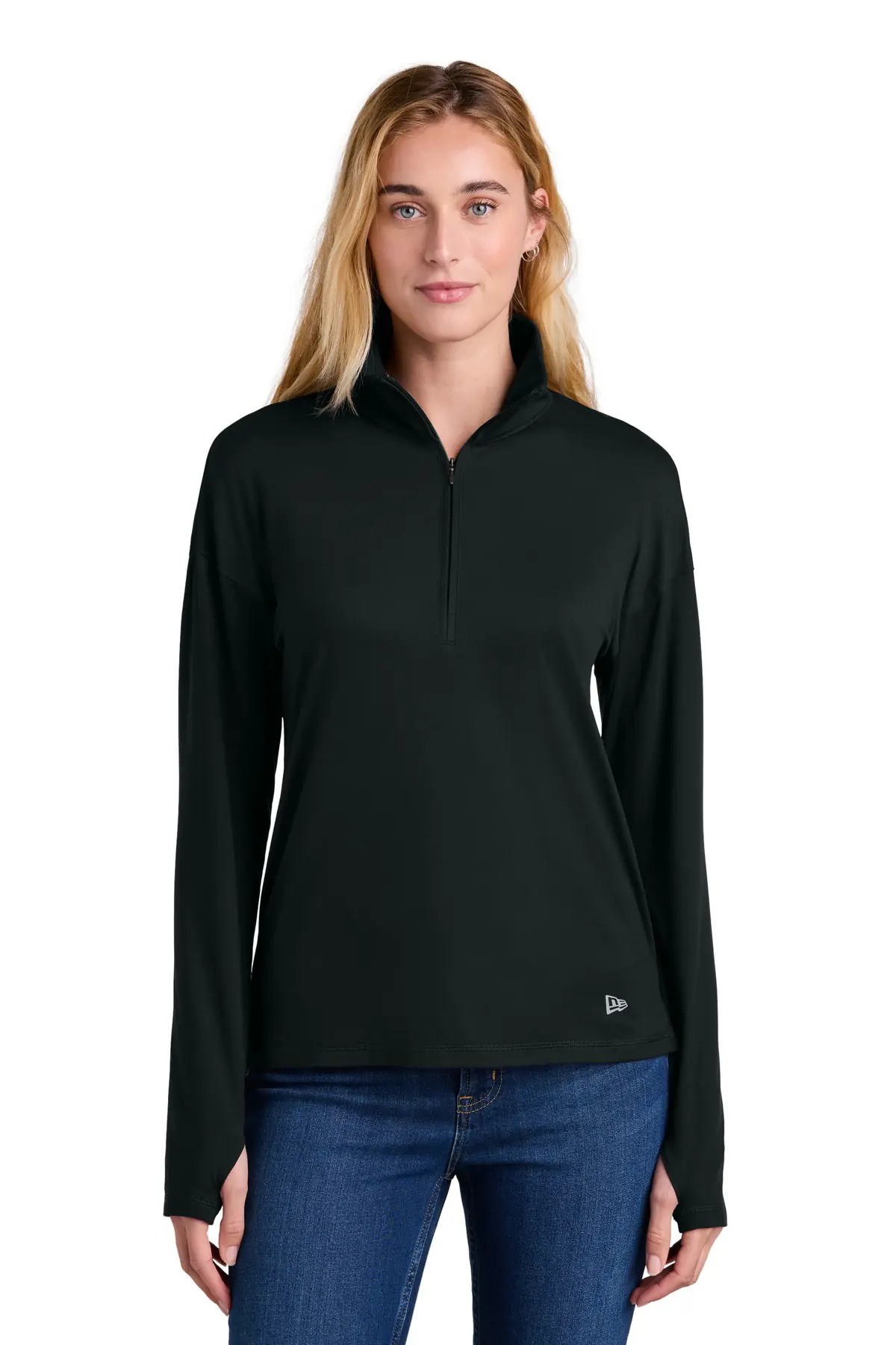 New Era Women's Power 1/2-Zip in Black