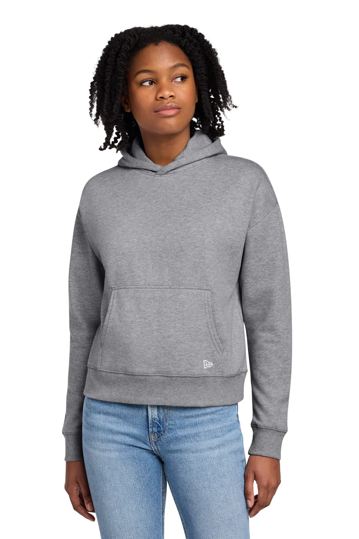 New Era Women's Comeback Fleece Pullover Hoodie in Athletic Heather