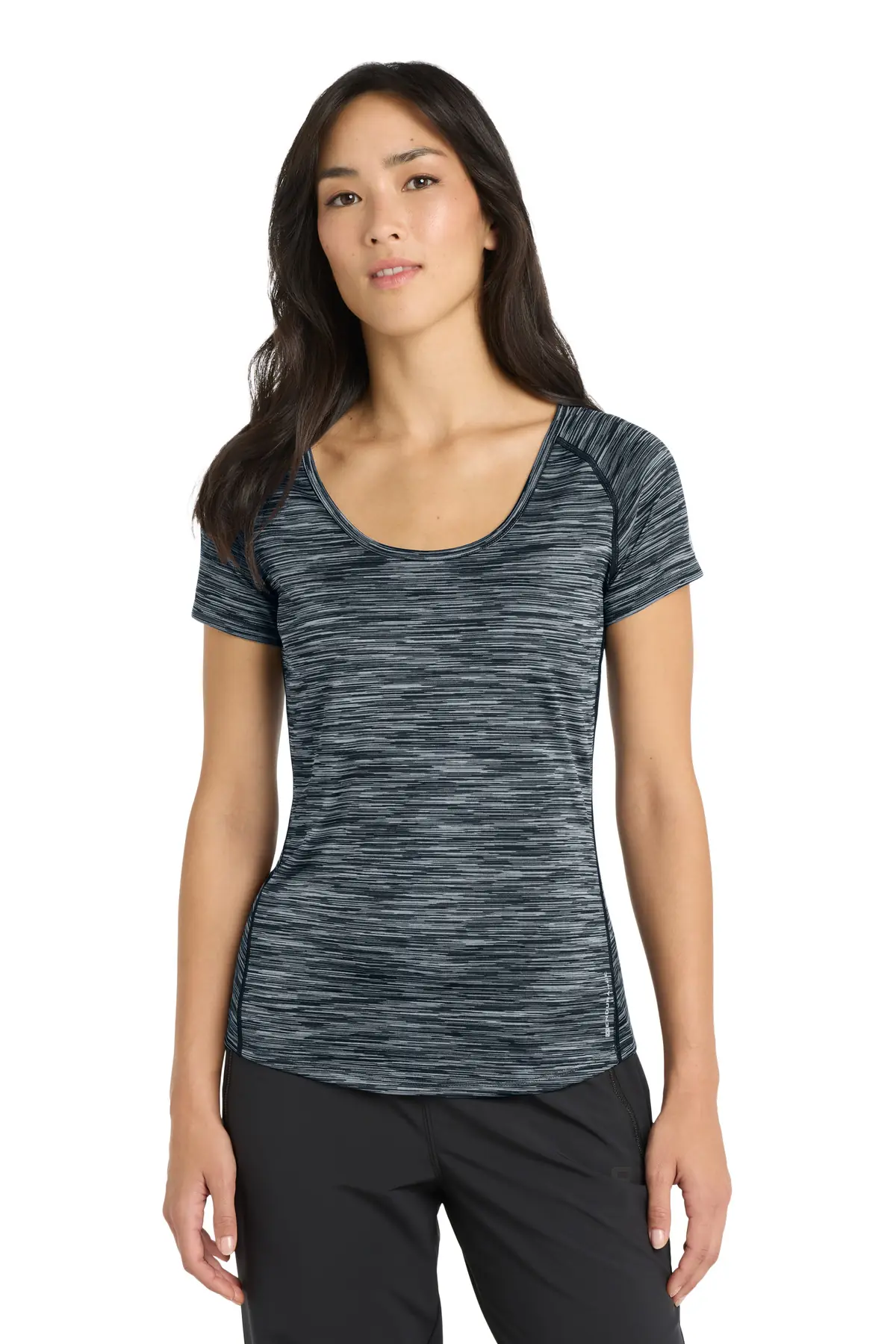 OGIO Women's Verge Scoop Neck. in Blacktop Space Dye