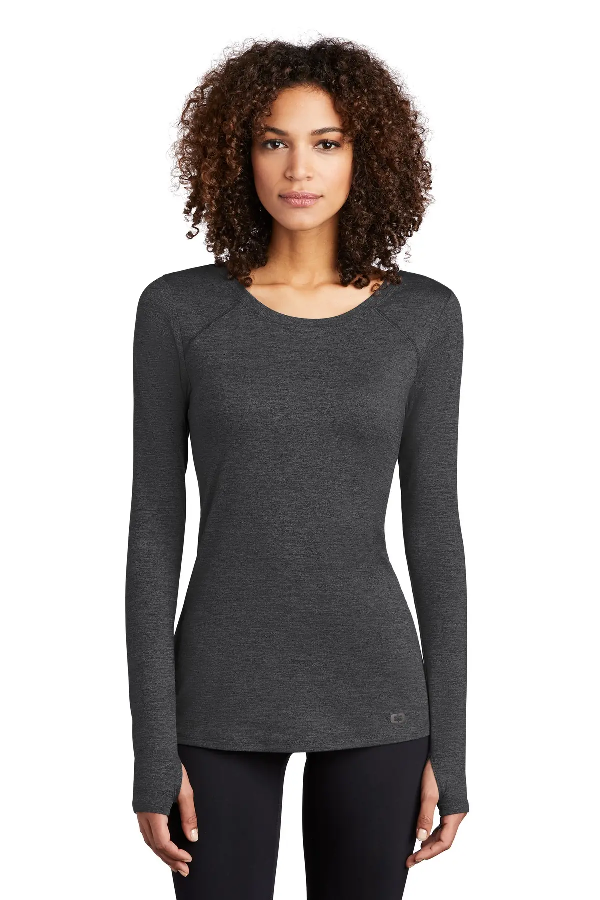 OGIO Women's Force Long Sleeve Tee in Blacktop Heather