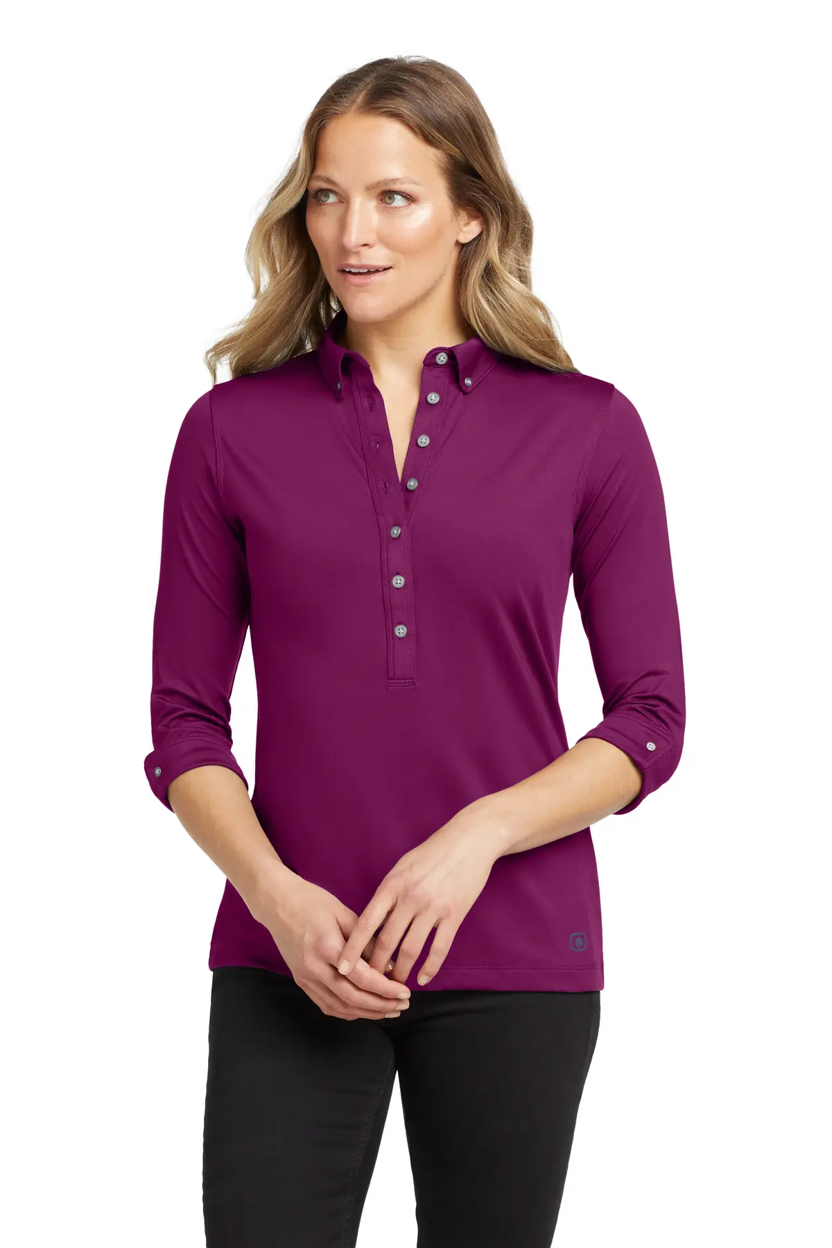 OGIO Women's Gauge Polo. in Berry Burst