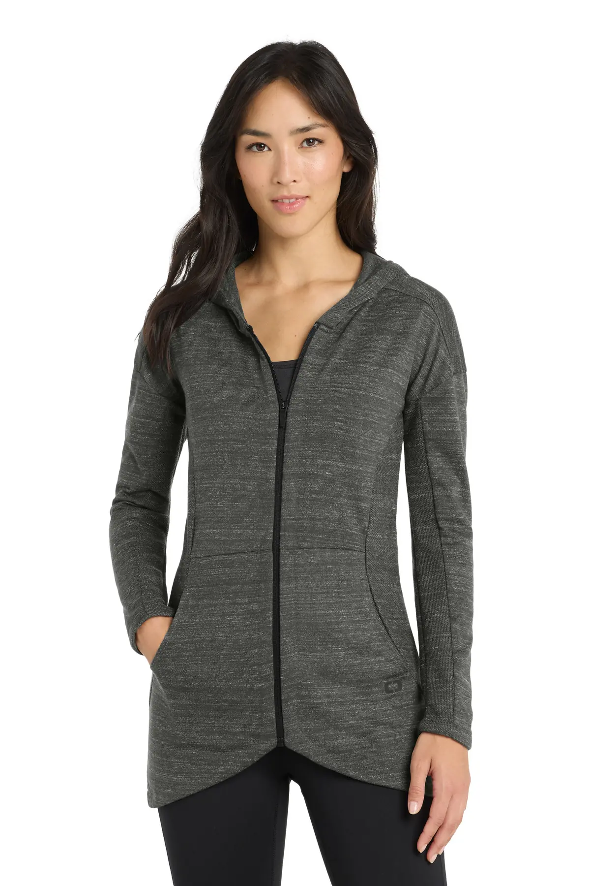 OGIO Women's Flux Full-Zip Hoodie in Tarmac Grey Heather
