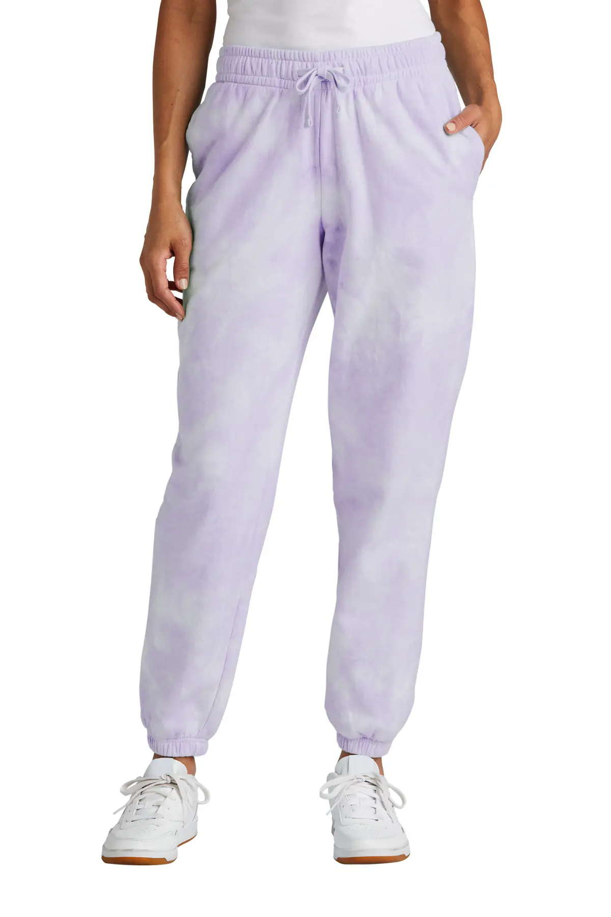 Port & Co Women's Beach Wash Cloud Tie-Dye Sweatpant in Amethyst
