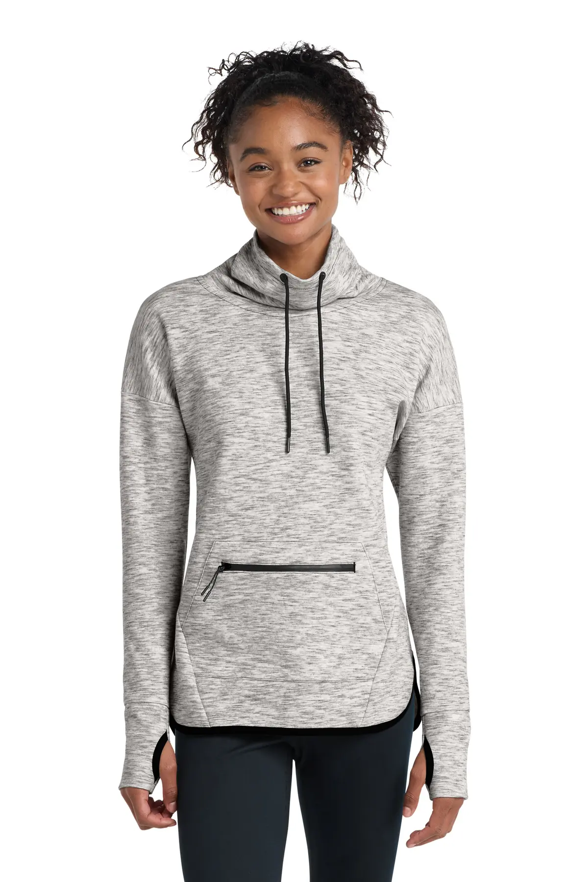 Sport-Tek Women's Triumph Cowl Neck Pullover in Athletic Heather