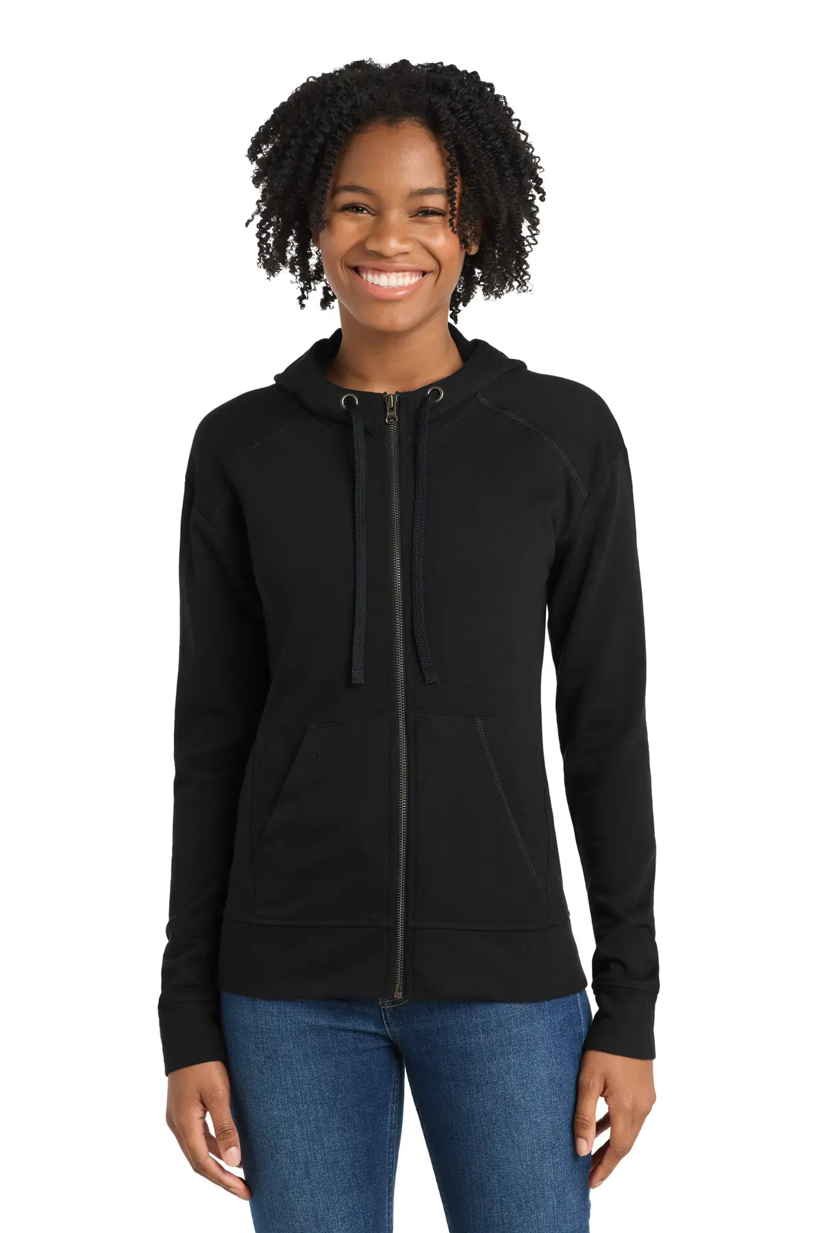 Sport-Tek Women's PosiCharge Tri-Blend Wicking Fleece Full-Zip Hooded Jacket