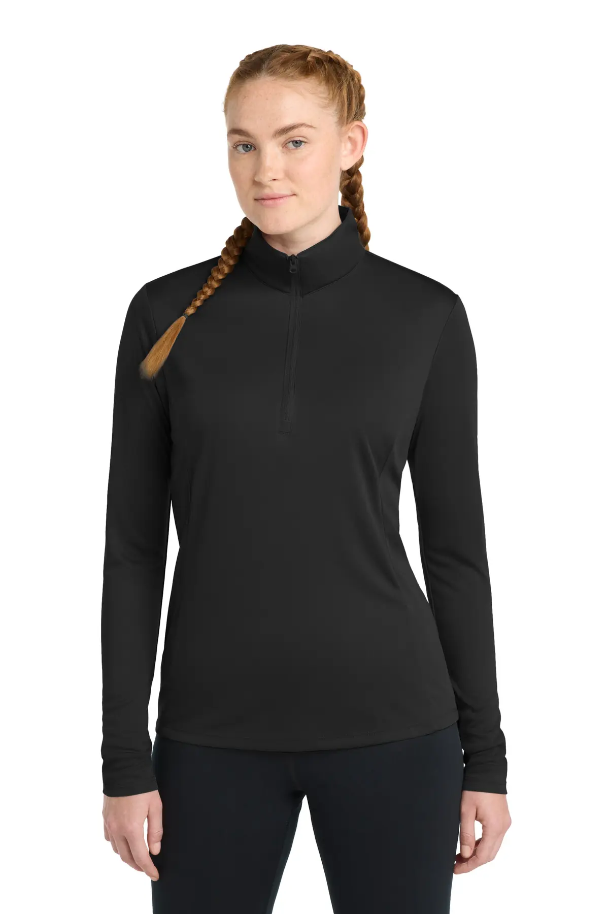 Sport-Tek Women's PosiCharge Competitor 1/4-Zip Pullover. in Black