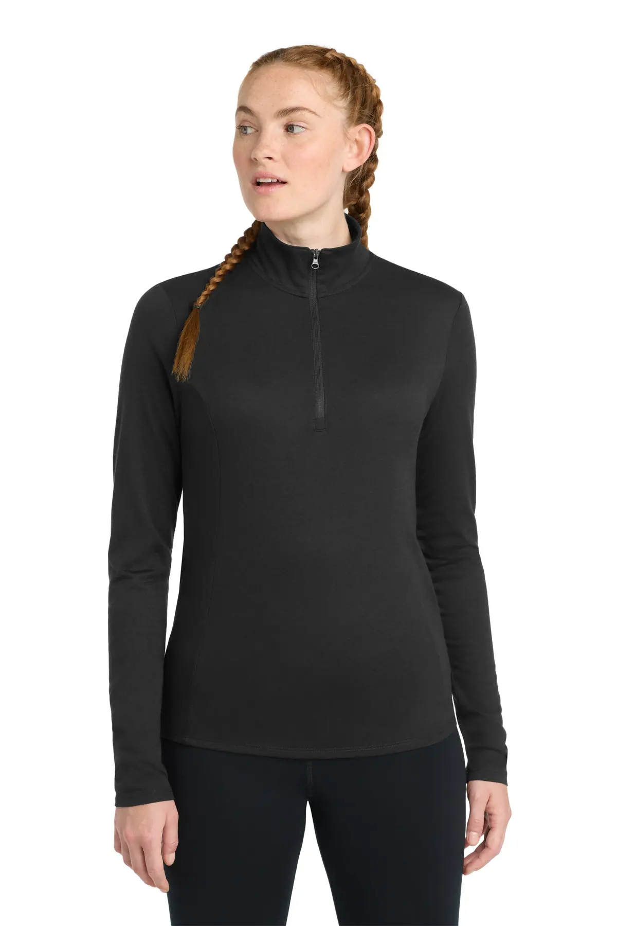 Sport-Tek Women's PosiCharge Tri-Blend Wicking 1/4-Zip Pullover.
