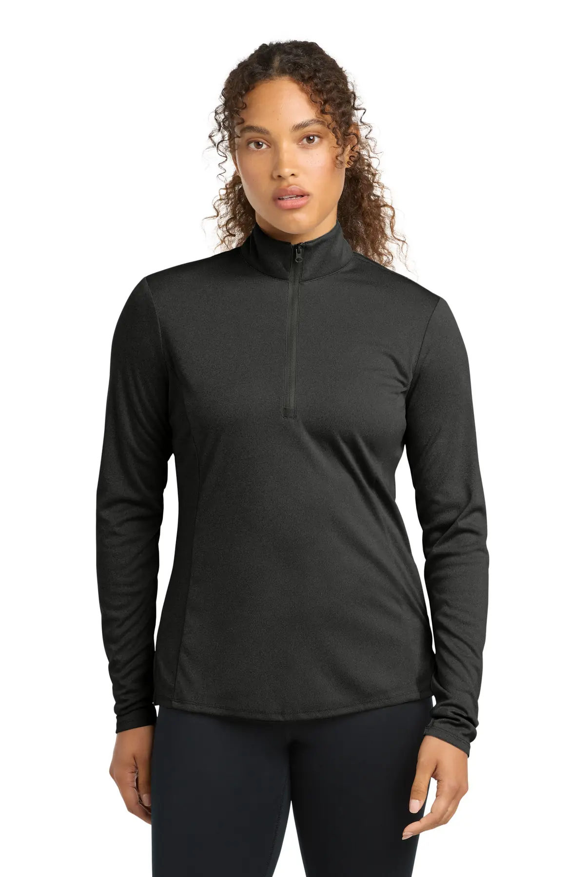 Sport-Tek Women's Endeavor 1/2-Zip Pullover. in Black Heather