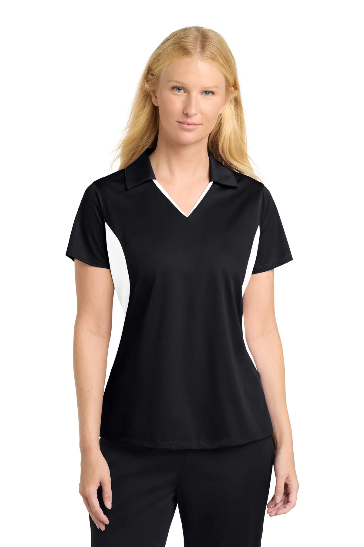 Sport-Tek Women's Side Blocked Micropique Sport-Wick Polo.