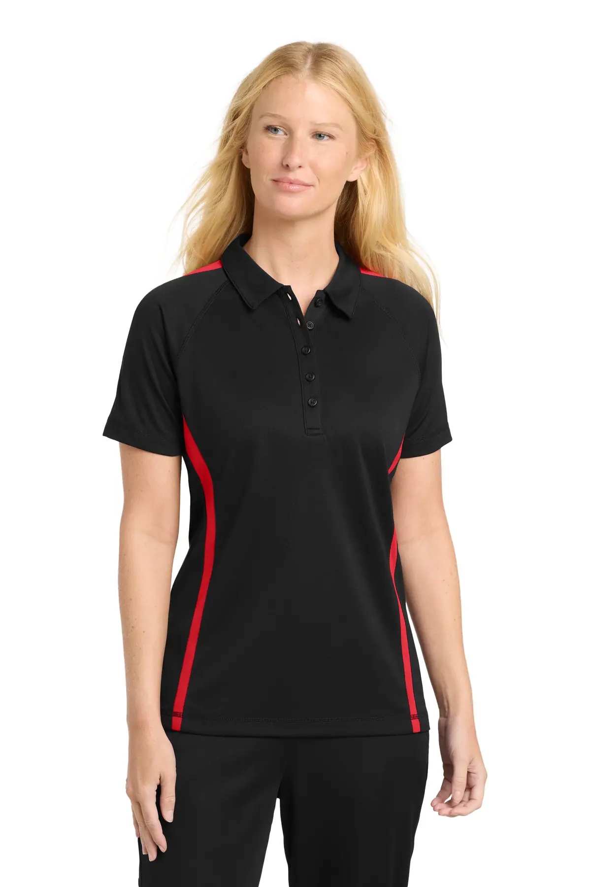 Sport-Tek Women's PosiCharge Micro-Mesh Colorblock Polo.
