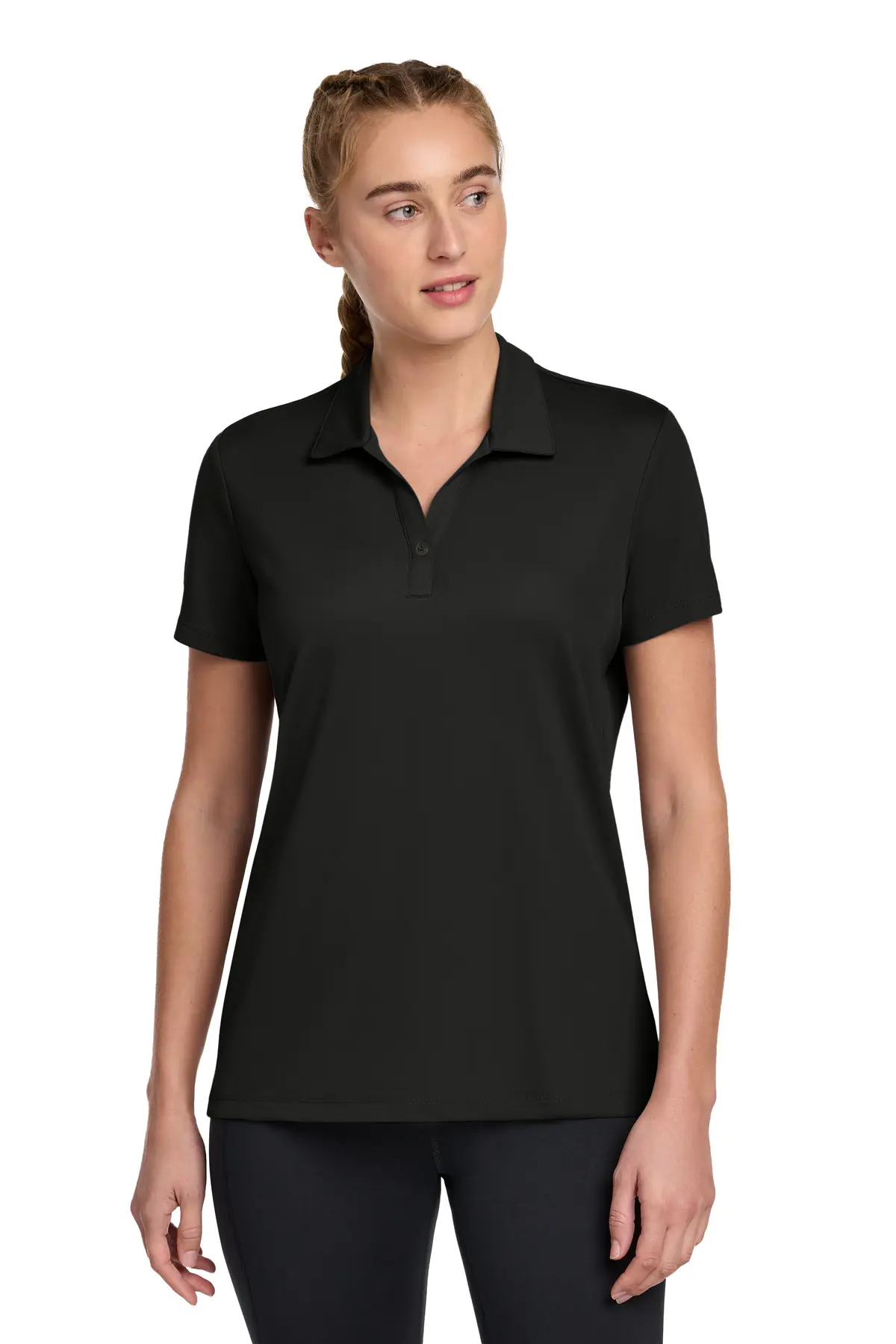 Sport-Tek Women's UV Micropique Polo in Black