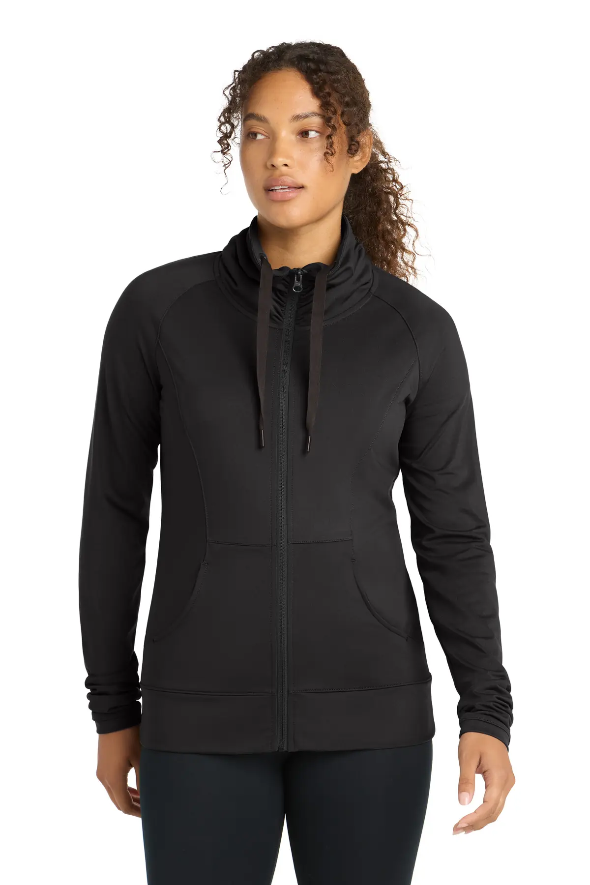 Sport-Tek Women's Sport-Wick Stretch Full-Zip Jacket. in Black