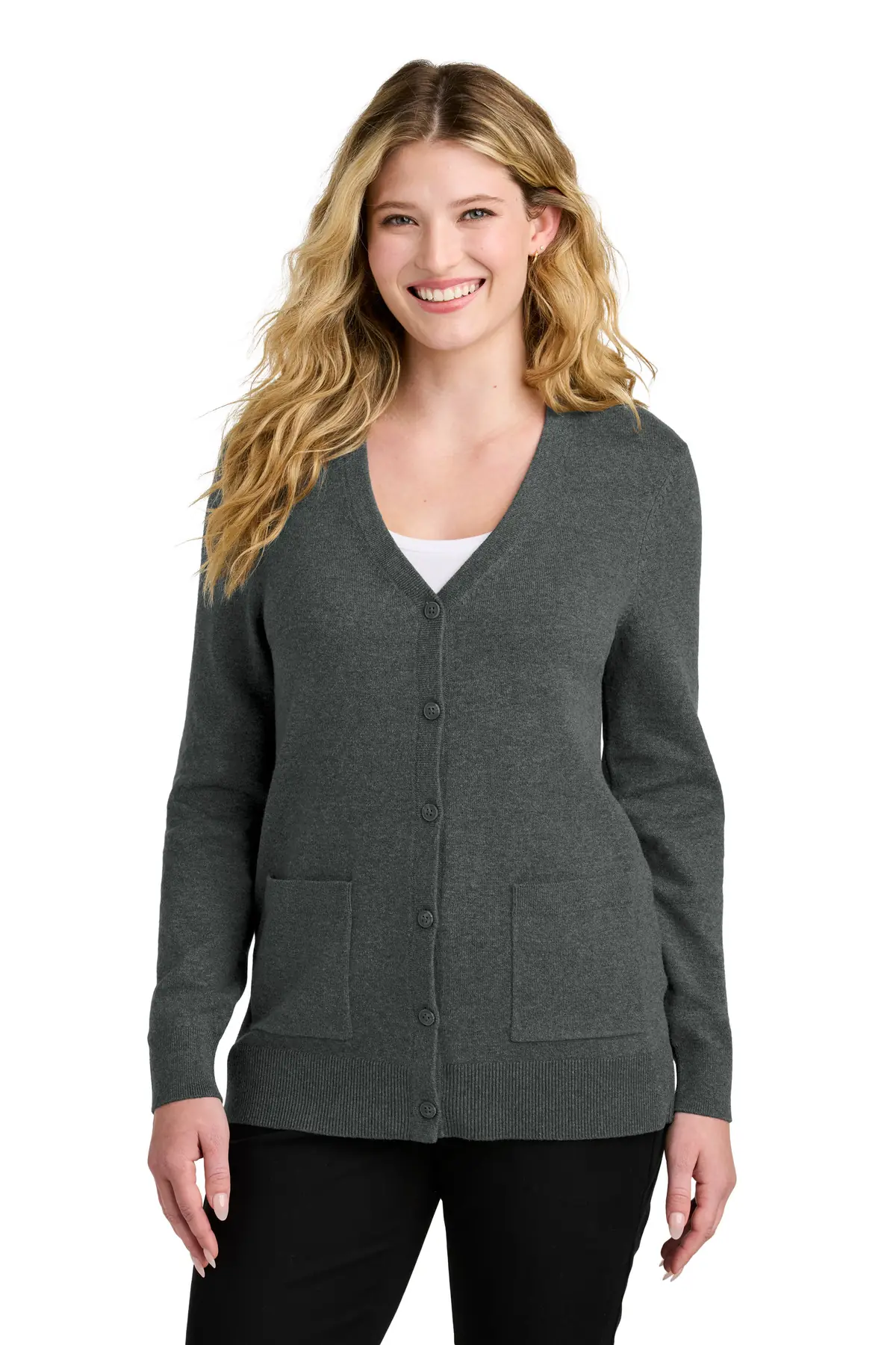 Port Authority Women's Easy Care Button-Up Cardigan Sweater