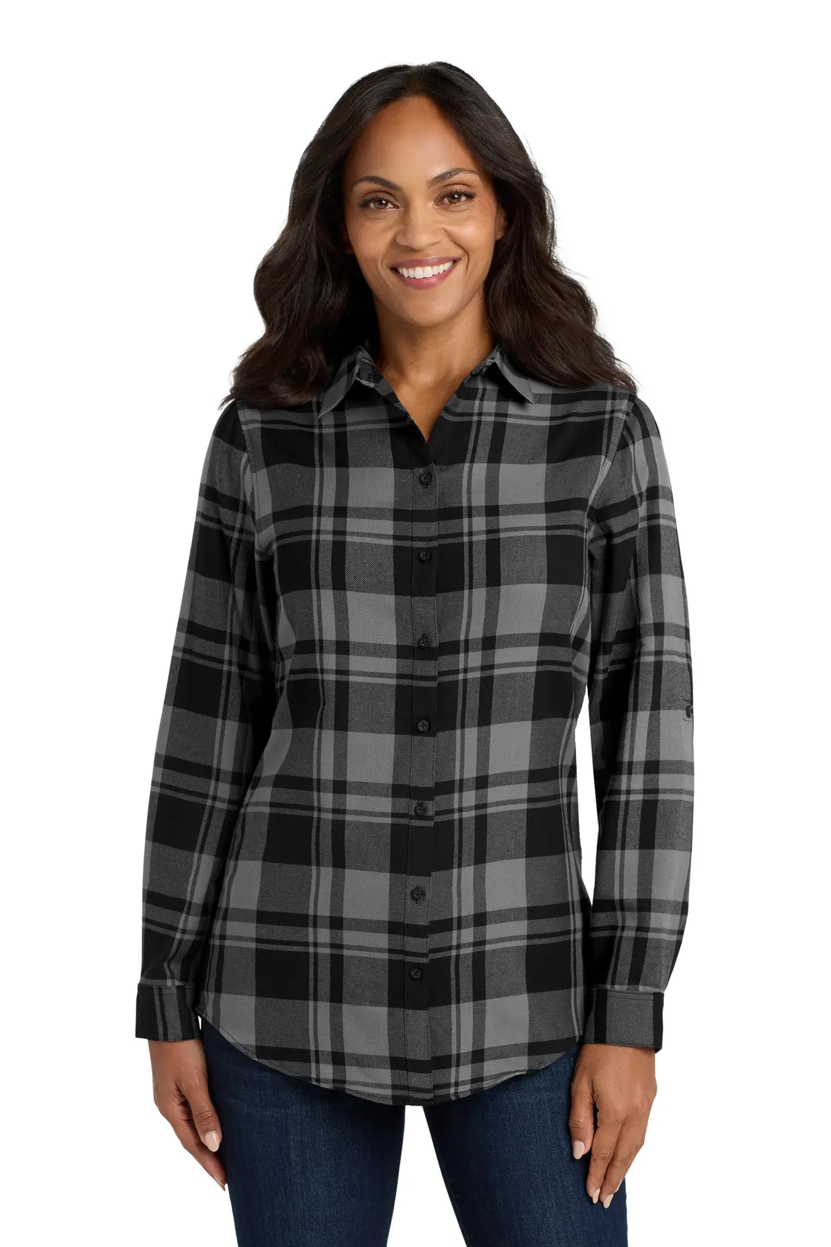 Port Authority Women's Plaid Flannel Tunic .