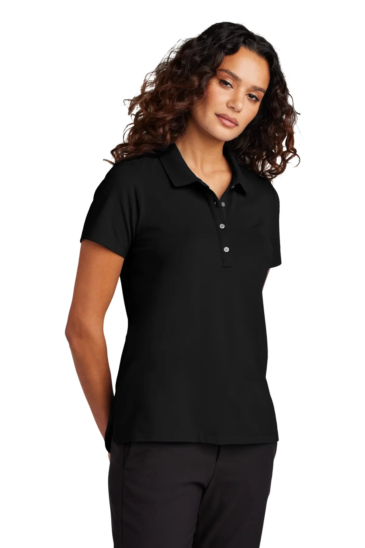 Mercer+Mettle Women's Stretch Pique Polo in Deep Black