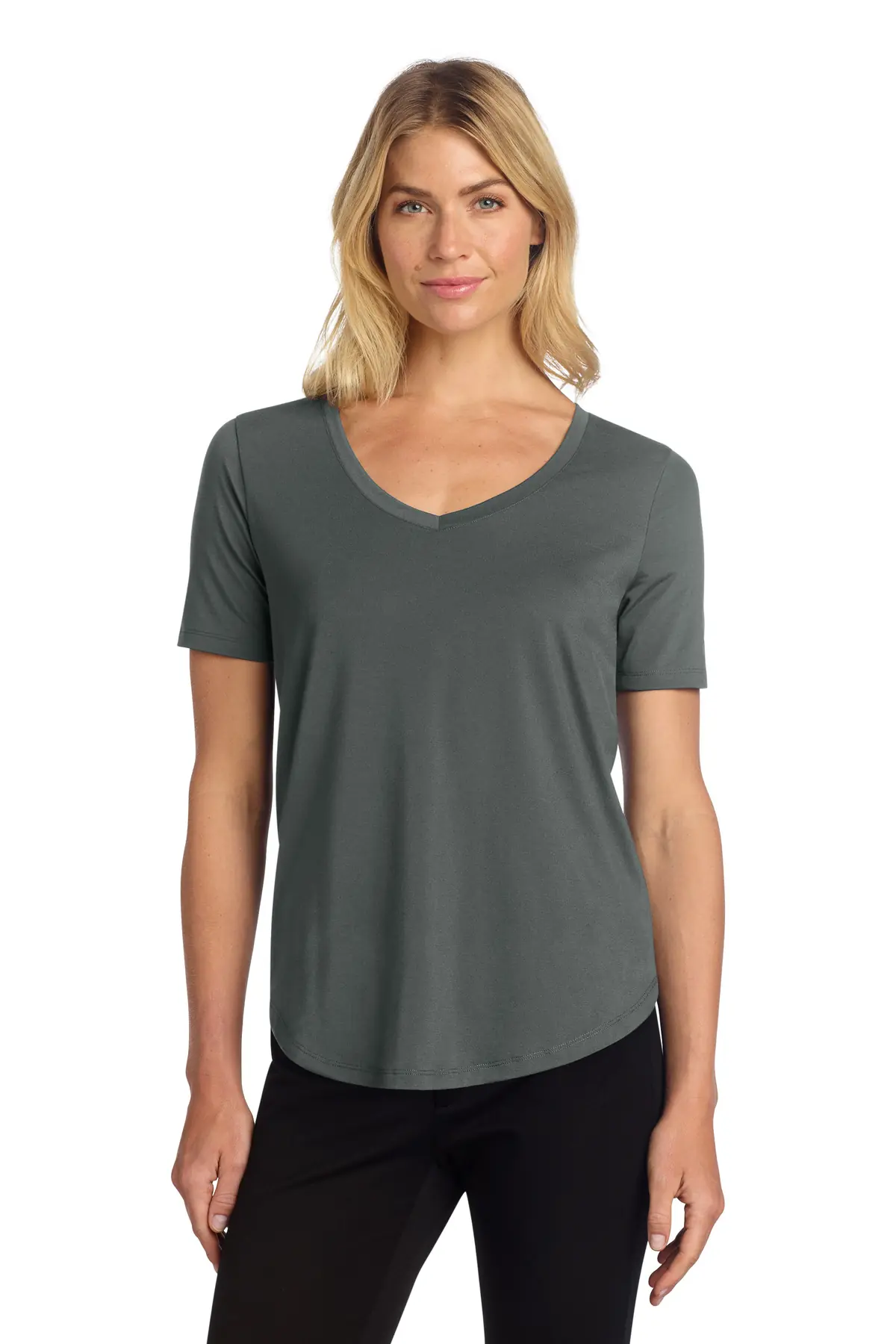 Mercer+Mettle Women's Stretch Jersey Relaxed Scoop in Anchor Grey