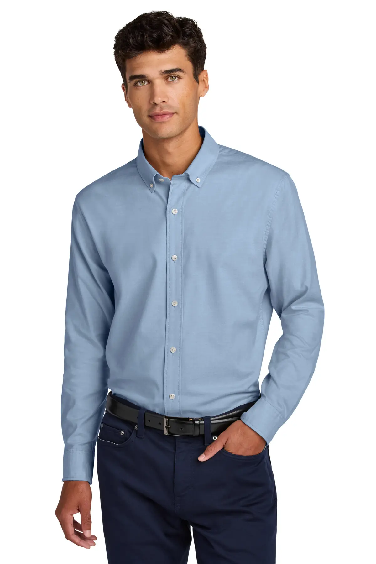 Mercer+Mettle Long Sleeve Modern Oxford Shirt in Cobalt