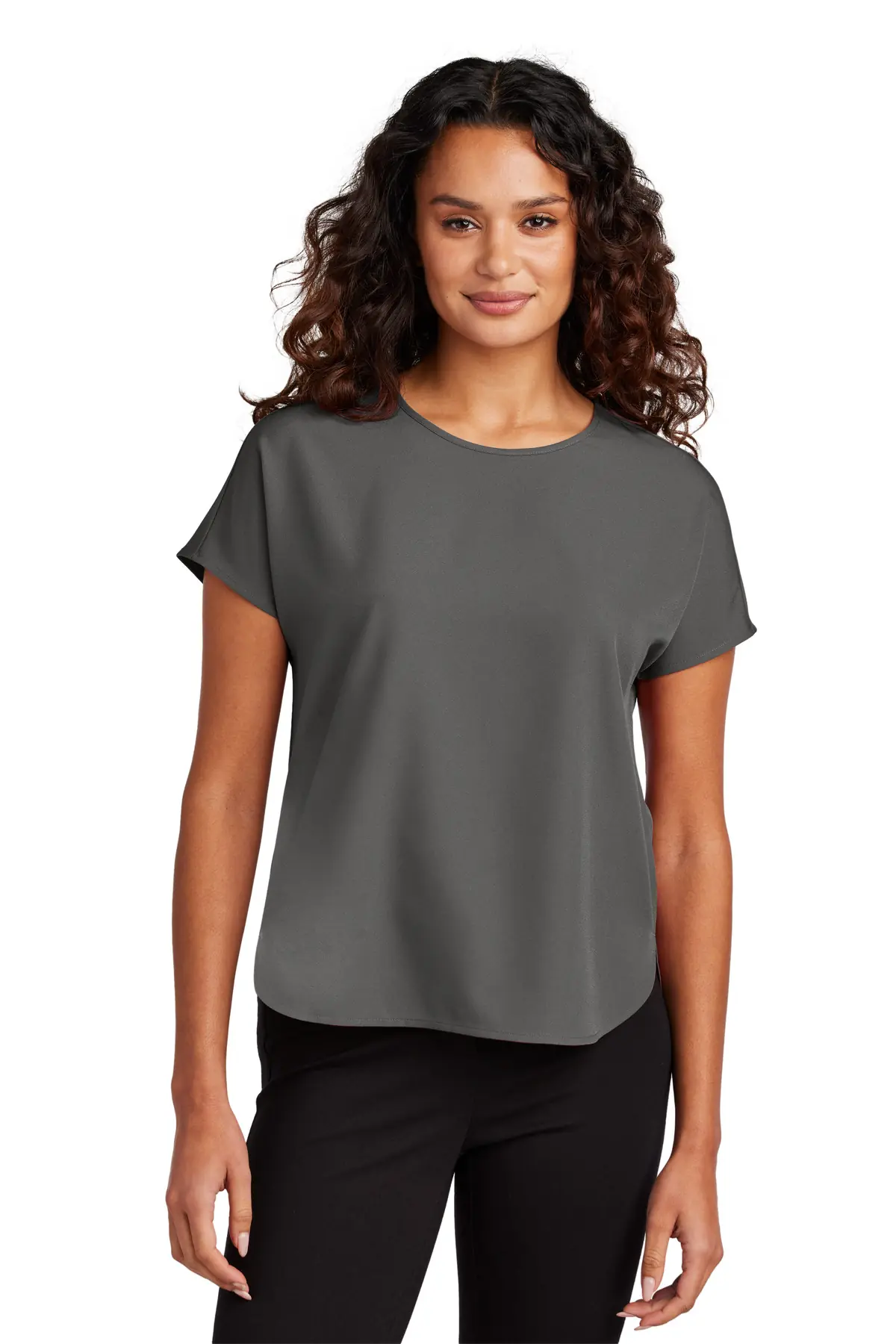 Mercer+Mettle Women's Stretch Crepe Crew in Anchor Grey